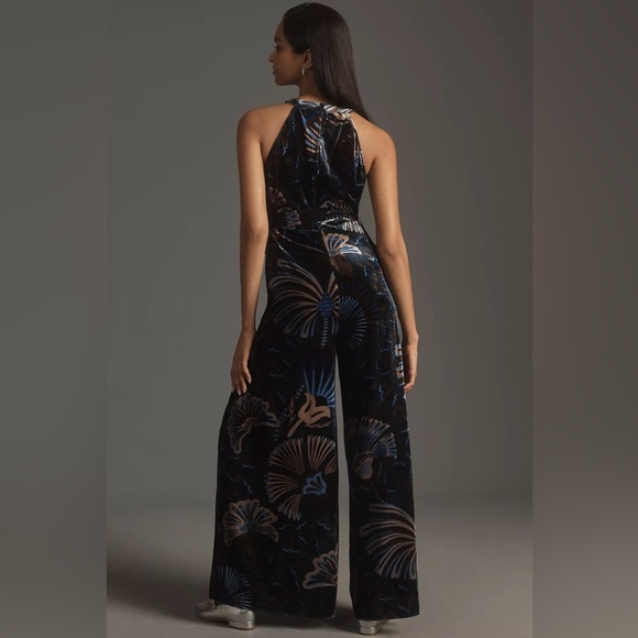 Farm Rio x Anthropologie Velvet Halter Jumpsuit - Picture 4 of 11